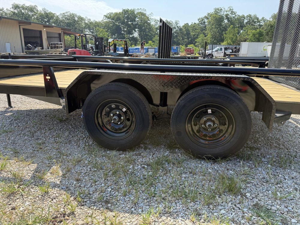 RICE Trailers Tandem Deluxe Pipe TopRail 14FT Utility