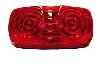 LED 6 DIODE MARKER LIGHT BULLS-EYE LENS-RED-2-6in