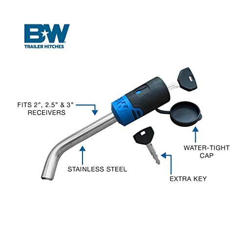B&W Trailer Hitches Receiver Hitch Lock - Fits 2", 2.5" & 3" Receivers -