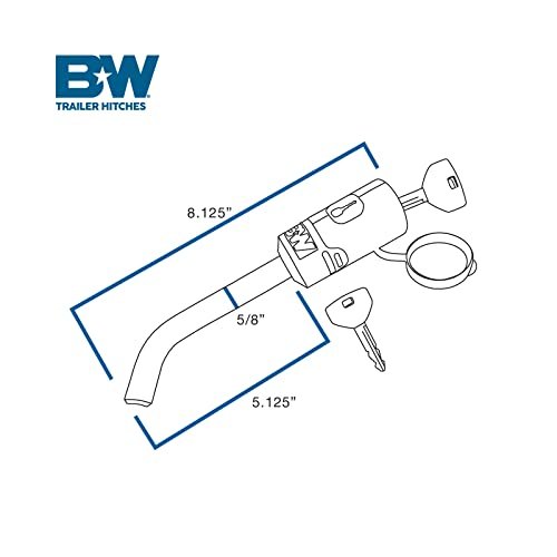 B&W Trailer Hitches Receiver Hitch Lock - Fits 2", 2.5" & 3" Receivers -