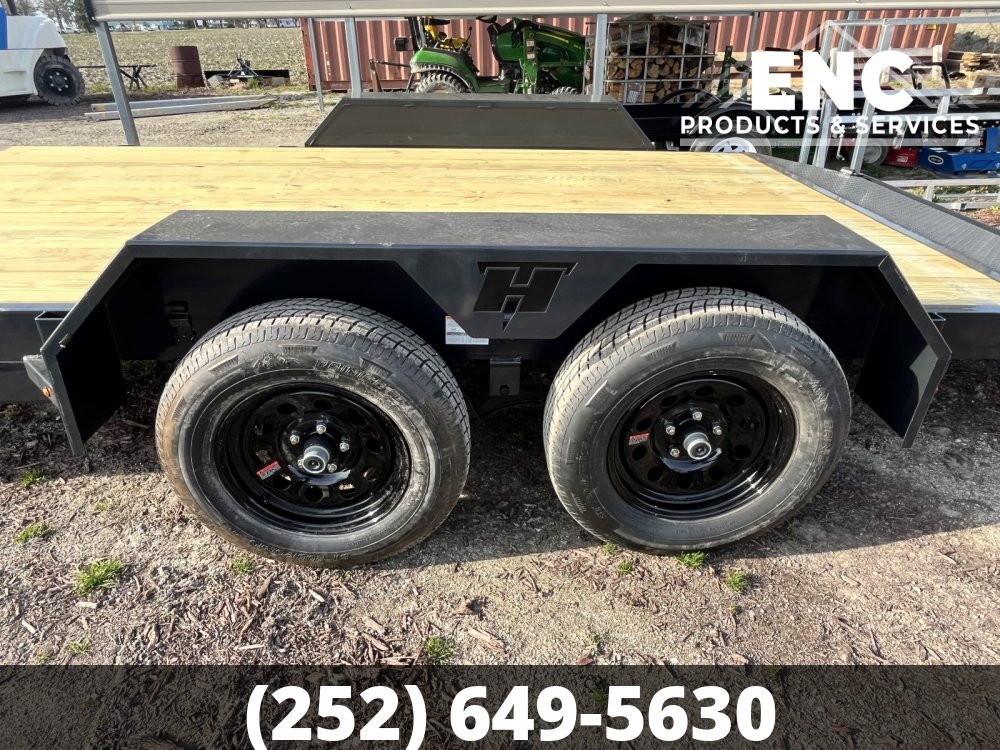 7x16 Hillcrest Flatbed Car Hauler 7K Trailer with Slide-out Ramps