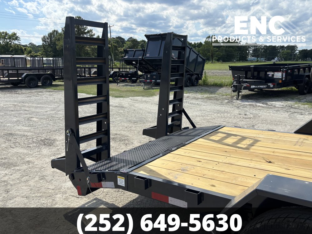 7x20 Hillcrest 15.4K GVWR Equipment Trailer with Stand Up Ramps