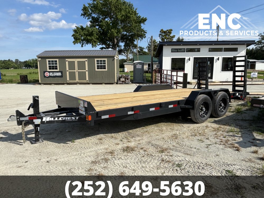 7x20 Hillcrest 14K GVWR Equipment Trailer with Stand Up Ramps