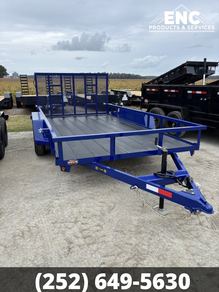 7'x14' Covered Wagon Utility Prospector 7K Tandem Axle Trailer with Cobra-Lined Deck
