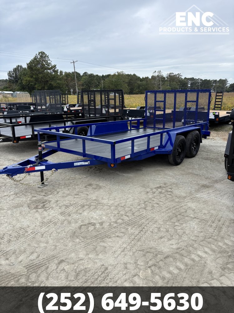 7'x14' Covered Wagon Utility Prospector 7K Tandem Axle Trailer with Cobra-Lined Deck