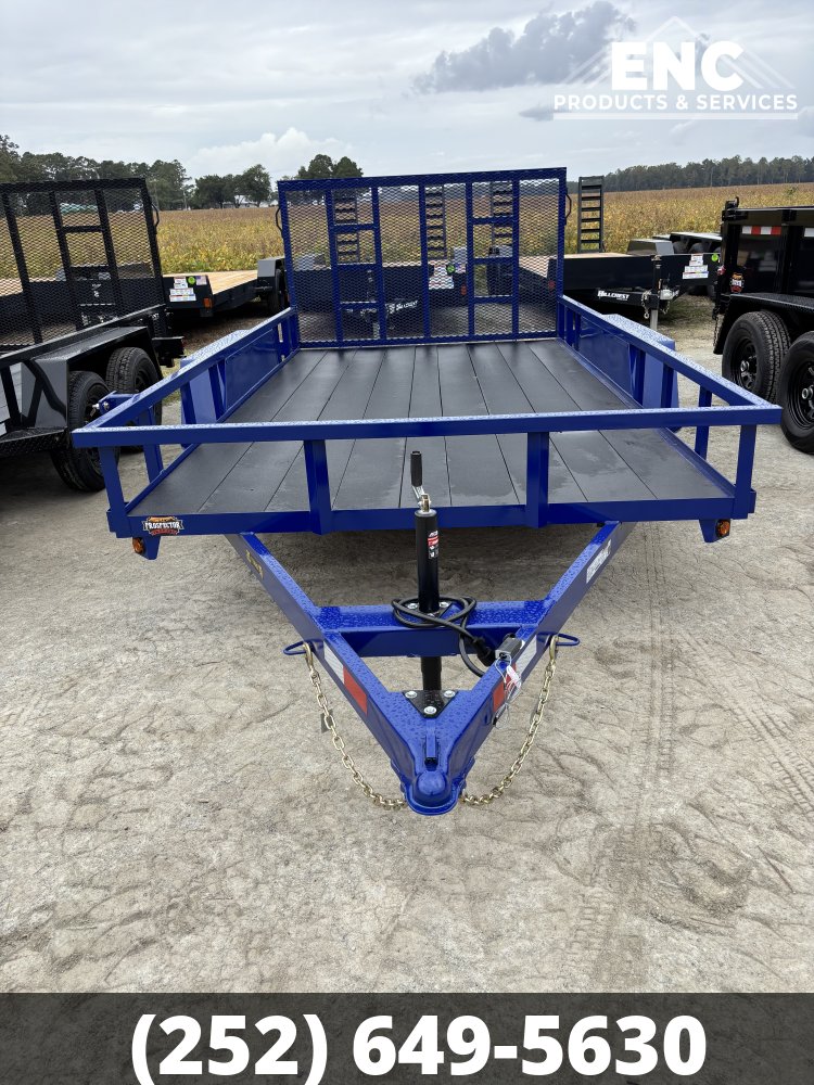 7'x14' Covered Wagon Utility Prospector 7K Tandem Axle Trailer with Cobra-Lined Deck