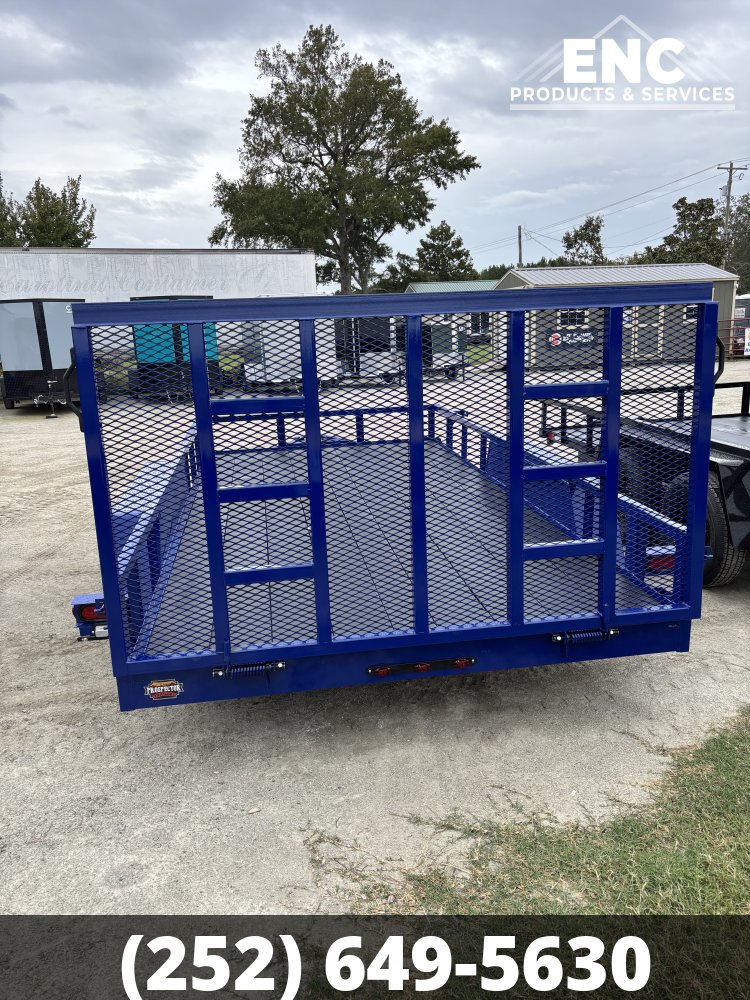 7'x14' Covered Wagon Utility Prospector 7K Tandem Axle Trailer with Cobra-Lined Deck