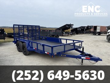 7'x14' Covered Wagon Utility Prospector 7K Tandem Axle Trailer with Cobra-Lined Deck