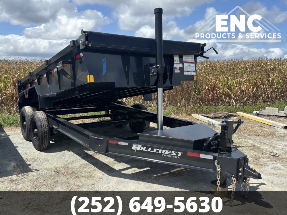 7x14 Hillcrest 15.4K Telescopic Dump Trailer with Tarp & Ramps