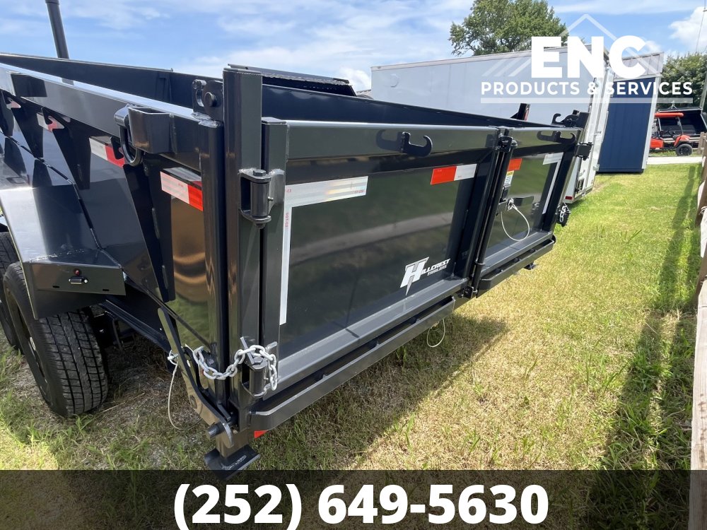 7x16 Hillcrest Dump 15.4K Telescopic Dump Trailer with Tarp and Ramps