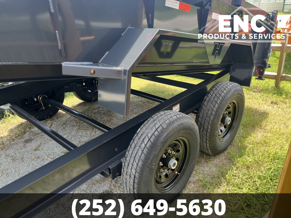 7x16 Hillcrest Dump 15.4K Telescopic Dump Trailer with Tarp and Ramps