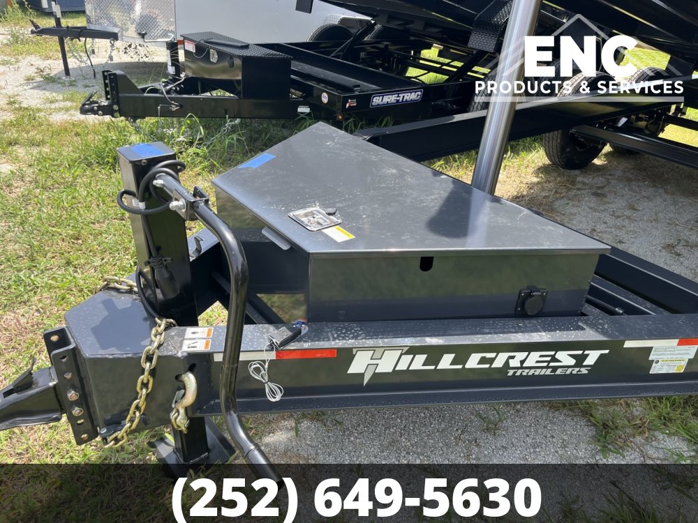 7x16 Hillcrest Dump 15.4K Telescopic Dump Trailer with Tarp and Ramps