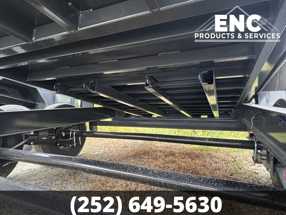 7'x16' Hillcrest Dump 15.4K Telescopic Dump Trailer with Tarp and Ramps