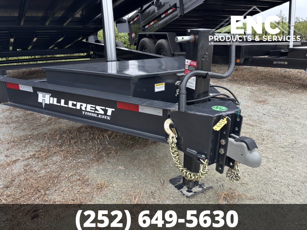 7'x16' Hillcrest Dump 15.4K Telescopic Dump Trailer with Tarp and Ramps