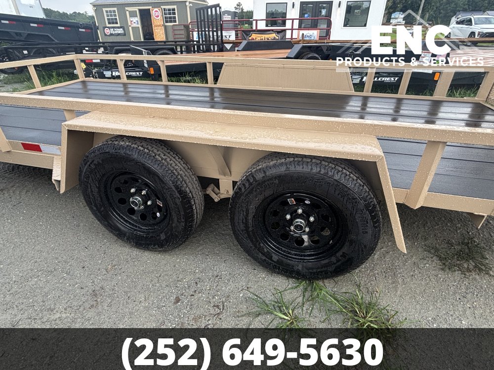7x16 Covered Wagon Prospector Utility 7K Tandem Axle Trailer with Cobra-Lined Deck