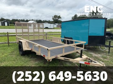 6.5x12 Covered Wagon Prospector Utility 3K Trailer with Cobra-Lined Deck