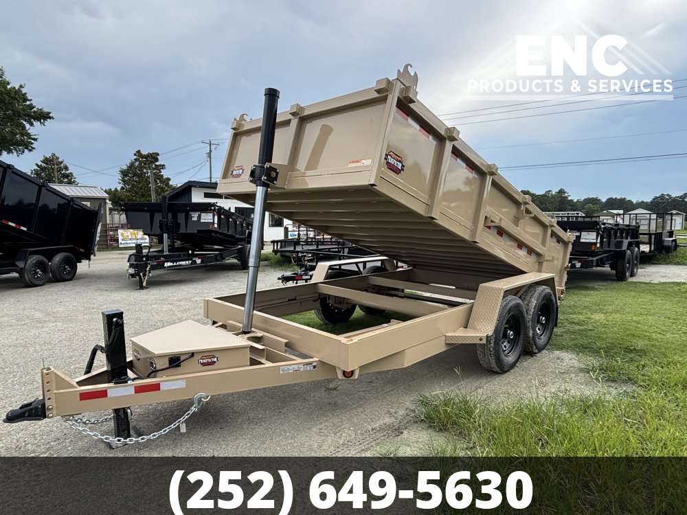 7x14 Covered Wagon Dump 14K Telescopic Ram Dump Trailer