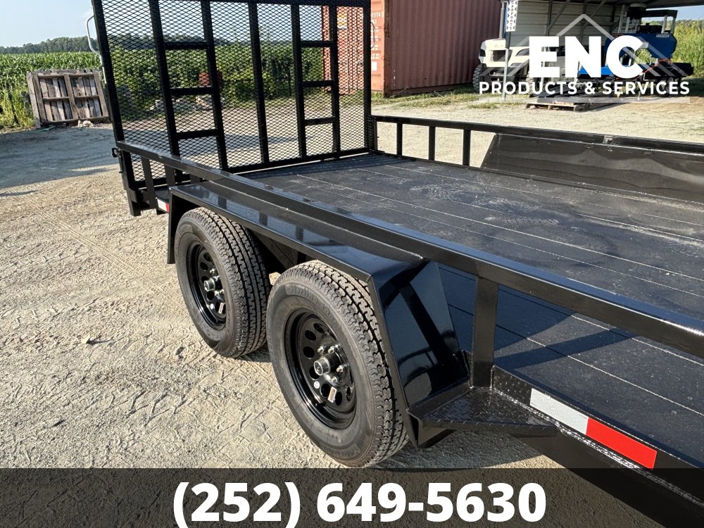 7x16 Covered Wagon Prospector Utility 7K Tandem Axle Trailer with Cobra-Lined Deck