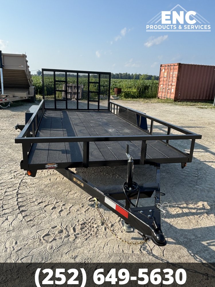 7x16 Covered Wagon Prospector Utility 7K Tandem Axle Trailer with Cobra-Lined Deck