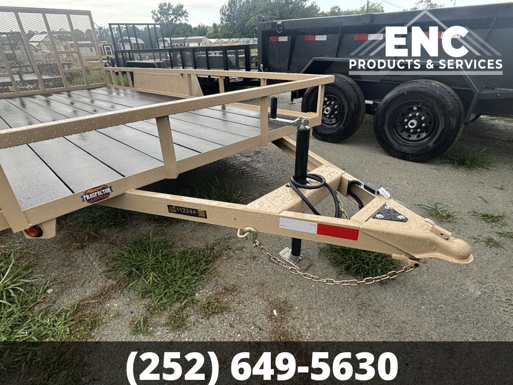7x16 Covered Wagon Prospector Utility 7K Tandem Axle Trailer with Cobra-Lined Deck