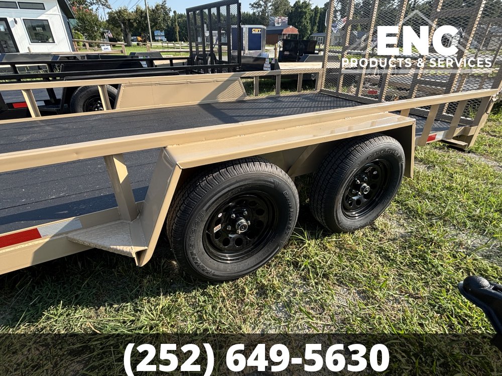 7x16 Covered Wagon Prospector Utility 7K Tandem Axle Trailer with Cobra-Lined Deck
