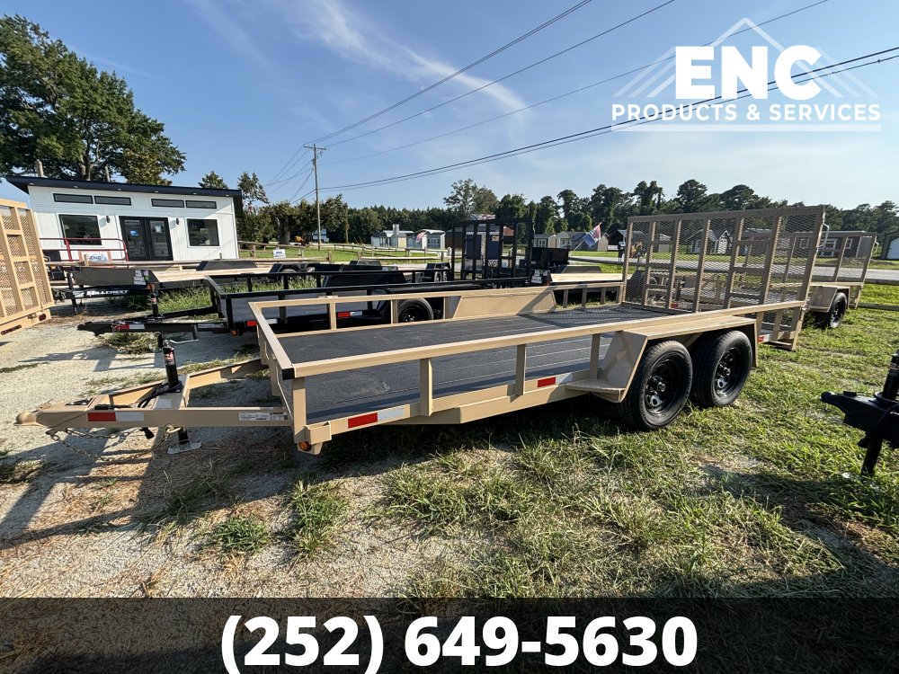 7x16 Covered Wagon Prospector Utility 7K Tandem Axle Trailer with Cobra-Lined Deck