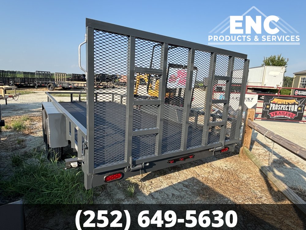 7x16 Covered Wagon Prospector Utility 7K Tandem Axle Trailer with Cobra-Lined Deck