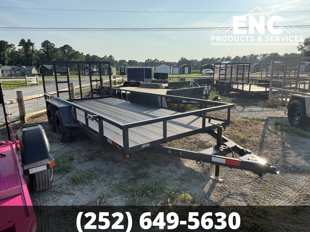 7x16 Covered Wagon Prospector Utility 7K Tandem Axle Trailer with Cobra-Lined Deck