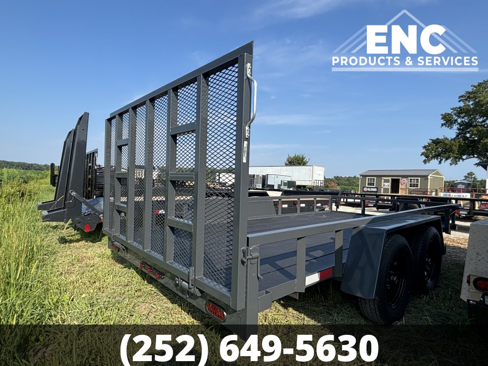 7x14 Covered Wagon Utility 7K Tandem Axle Trailer with Cobra-Lined Deck