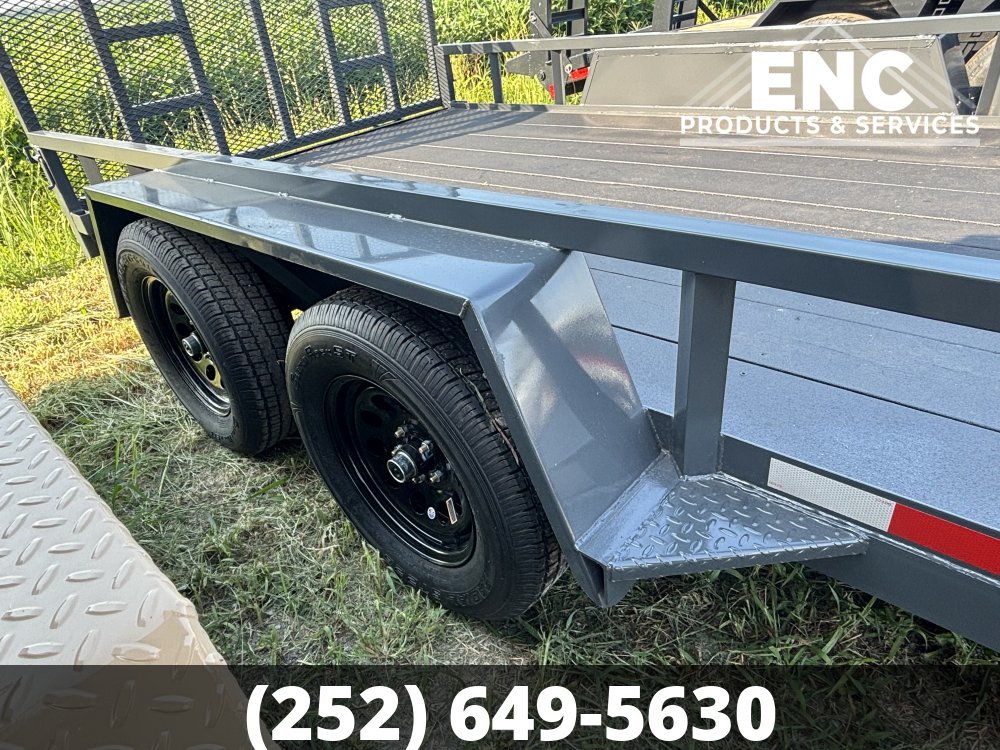 7x14 Covered Wagon Utility 7K Tandem Axle Trailer with Cobra-Lined Deck