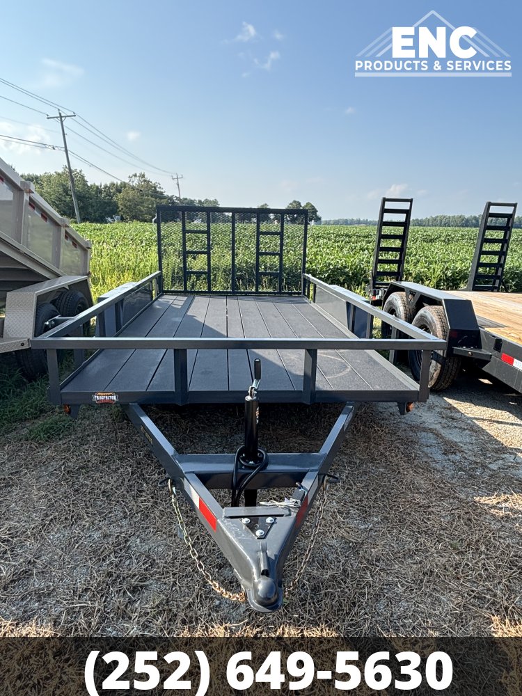 7x14 Covered Wagon Utility 7K Tandem Axle Trailer with Cobra-Lined Deck
