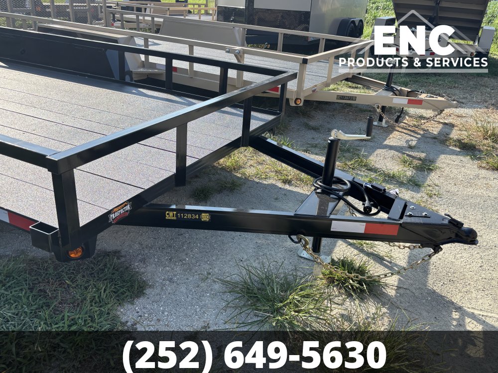 7x14 Covered Wagon Prospector 7K Utility Tandem Axle Trailer with Cobra-Lined Deck