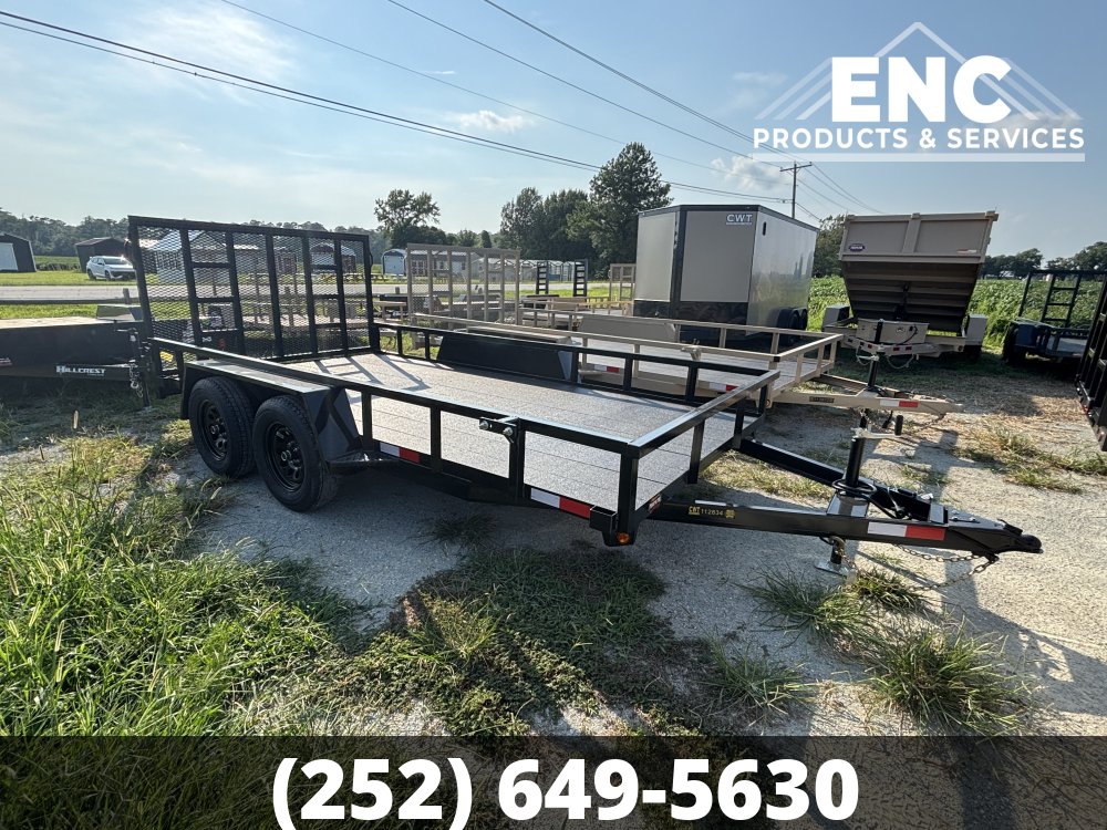 7x14 Covered Wagon Prospector 7K Utility Tandem Axle Trailer with Cobra-Lined Deck