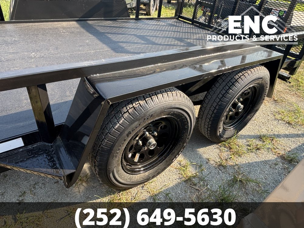 7x14 Covered Wagon Prospector 7K Utility Tandem Axle Trailer with Cobra-Lined Deck