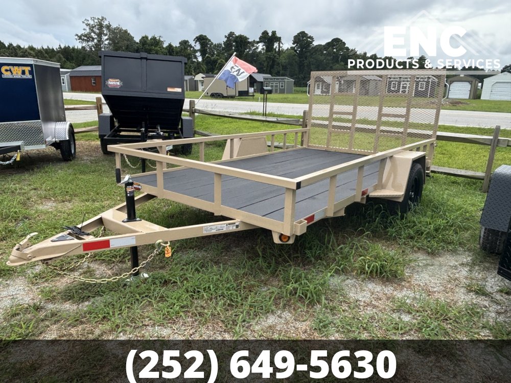 6.5x12 Covered Wagon Prospector Utility 3K Trailer with Cobra-Lined Deck