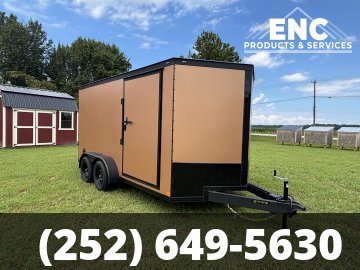 7x14 Covered Wagon Enclosed Cargo Tandem Axle Trailer 7K Blackout, Copper Polycore