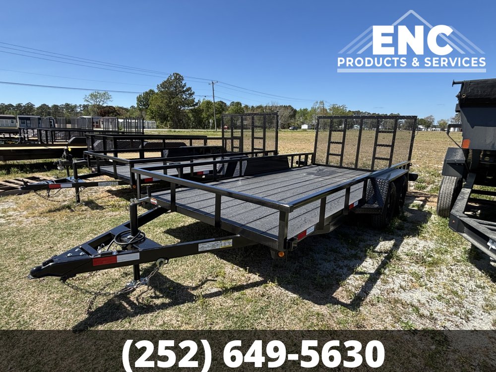 7x16 Prospector Trailers Utility 7K Tandem Axle Trailer with Cobra-Lined Deck