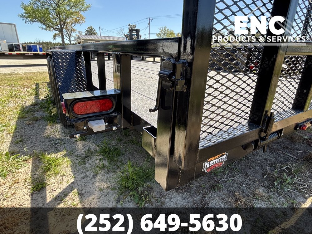 7x16 Prospector Trailers Utility 7K Tandem Axle Trailer with Cobra-Lined Deck