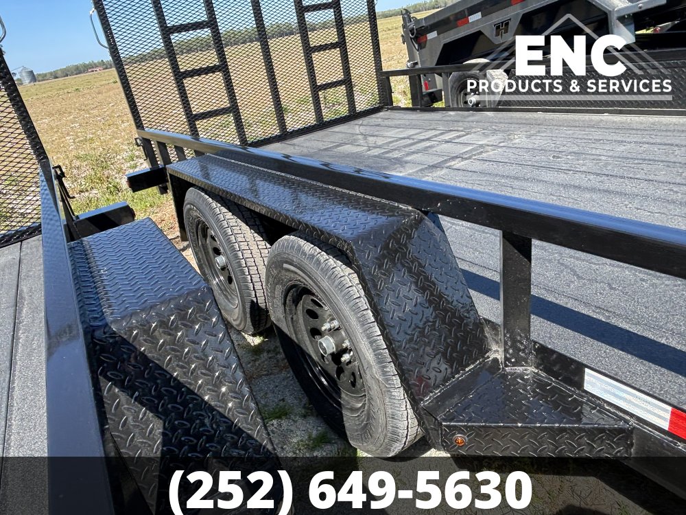 7x16 Prospector Trailers Utility 7K Tandem Axle Trailer with Cobra-Lined Deck