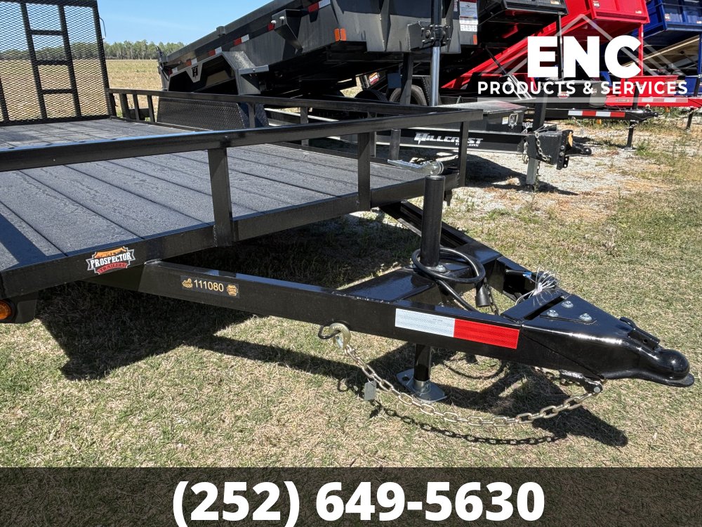 7x16 Prospector Trailers Utility 7K Tandem Axle Trailer with Cobra-Lined Deck