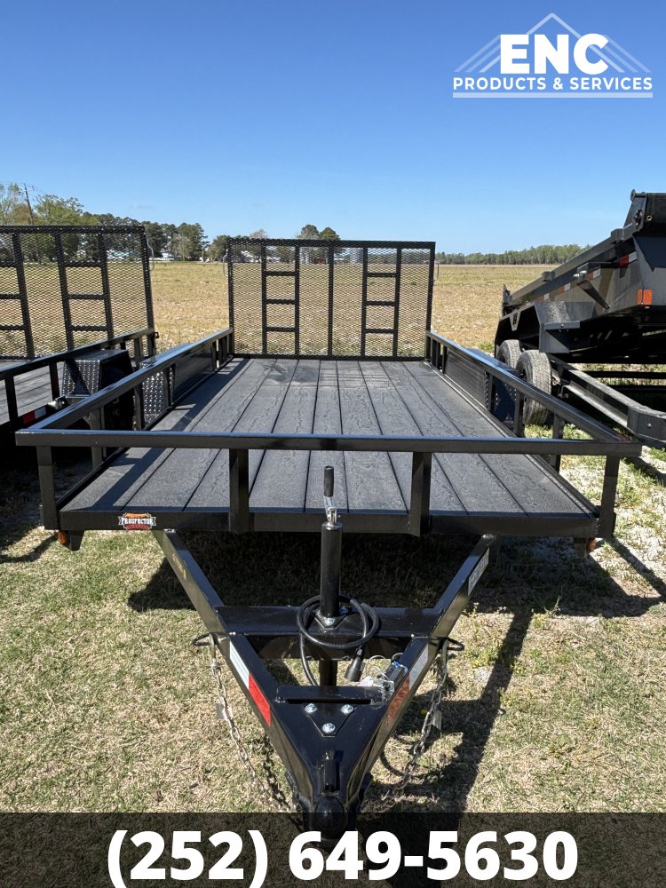 7x16 Prospector Trailers Utility 7K Tandem Axle Trailer with Cobra-Lined Deck