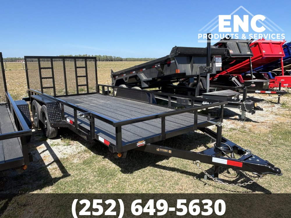 7x16 Prospector Trailers Utility 7K Tandem Axle Trailer with Cobra-Lined Deck