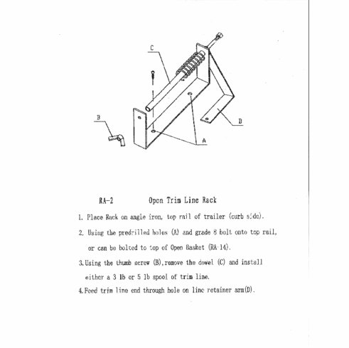 Open Trailer Trim Line Rack (3/5 lb. Spool)