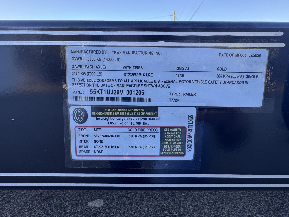 7'x24' -7K Axles TRAX Flatbed Car Hauler