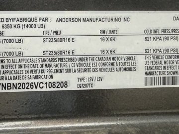 7'x20' Anderson Manufacturing Inc Equipment