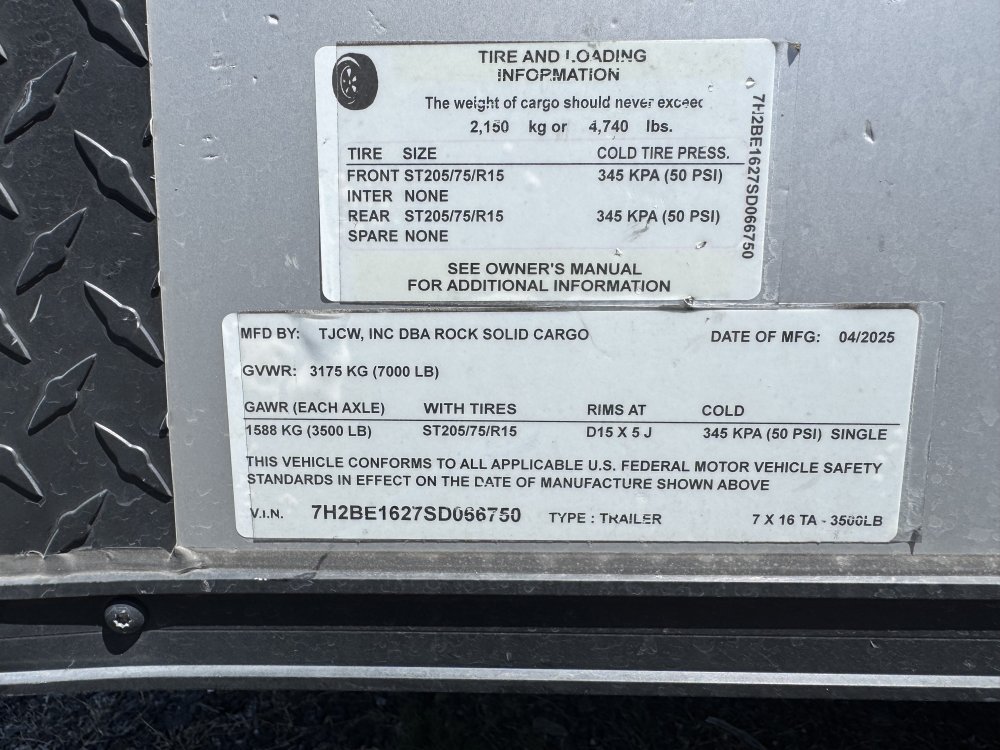 7'x16' Rock Solid Enclosed Cargo