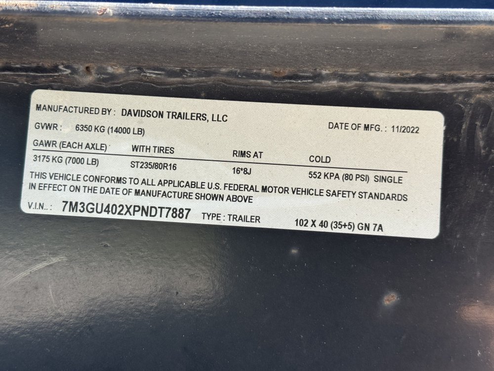 8.5'x40' Davidson Trailers LLC Flatbed Car Hauler