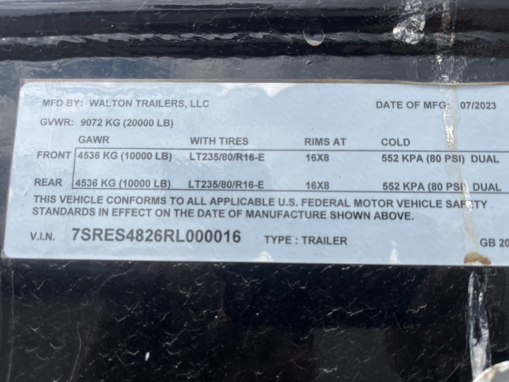 2024 WALTON TRAILER 102"x40' Gooseneck Trailer