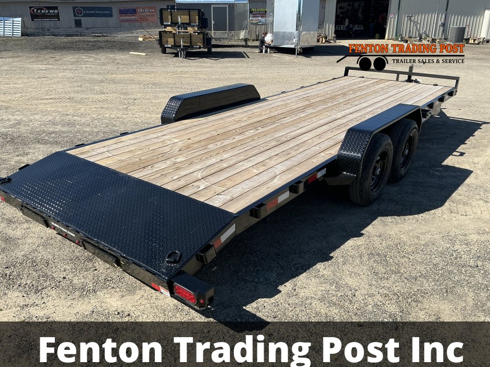Sure-Trac ST8222CHW-B-100 - 7x22 10K C-Channel Wood Deck Flatbed Car Hauler