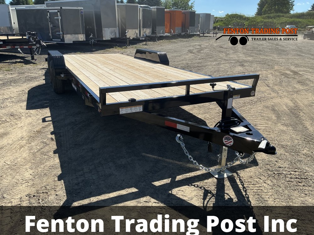 Sure-Trac ST8222CHW-B-100 - 7x22 10K C-Channel Wood Deck Flatbed Car Hauler